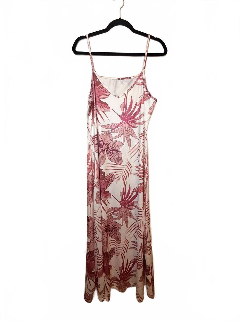 Women's XL Floral Slip Dress with Spaghetti Straps Romantic Boho